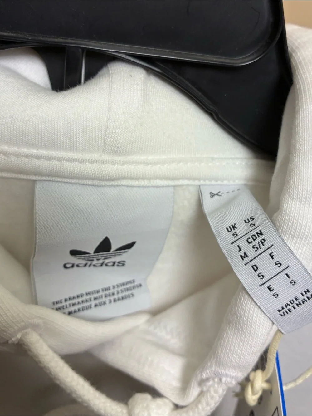 adidas White Trefoil Logo Hooded Pullover